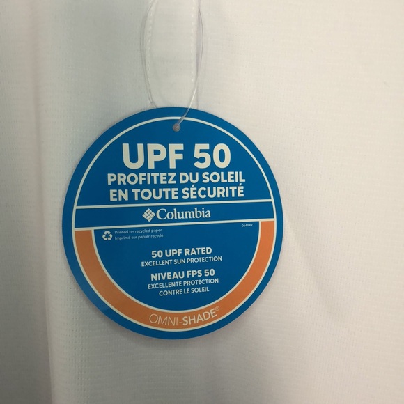 Woman’s white Columbia top size XL UPF 50 Enjoy the Sun Safely - Picture 3 of 8